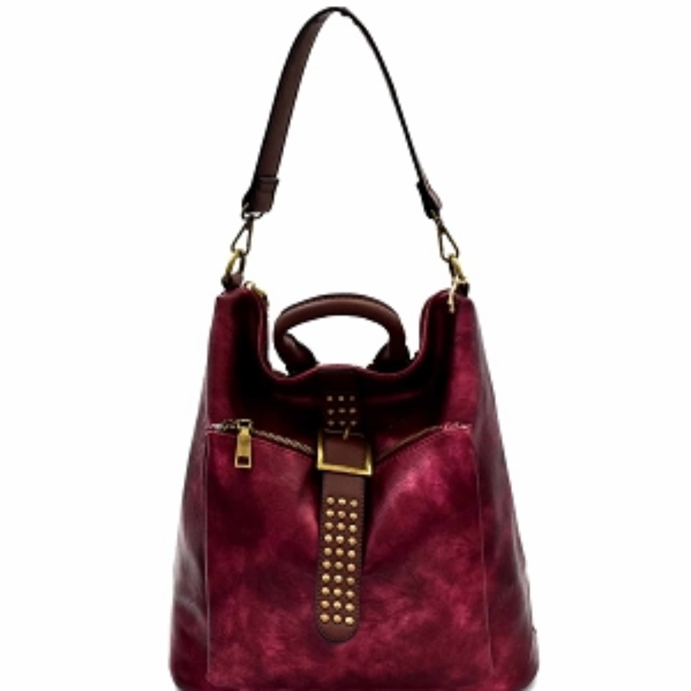 Studded 2-Way Convertible Handbag!
